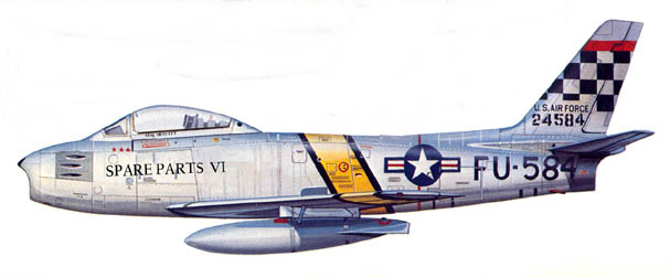 North American F-86 Sabre - flown by Chuck Hewitt with the 25th Squadron, 51st FIW, Korea, 1952