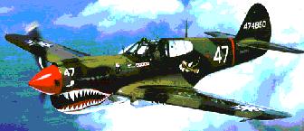 Curtiss P-40 in AVG Flying Tigers paint scheme