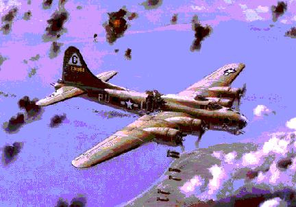 B-17 Bad Check jettisoning its Bomb Load