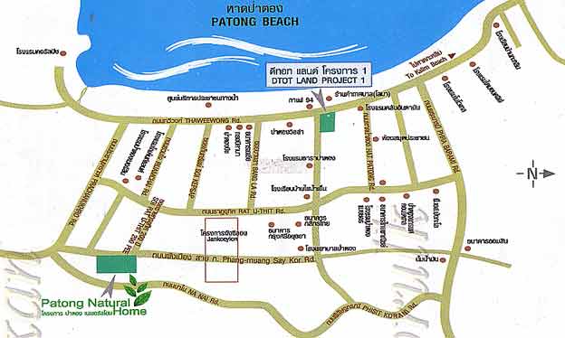 Map to Patong Natural Home - Real Estate Project Patong Beach Phuket Thailand